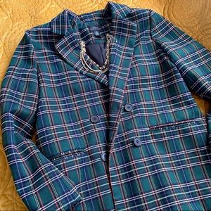 Urban Outfitters Oversized Green Plaid Blazer